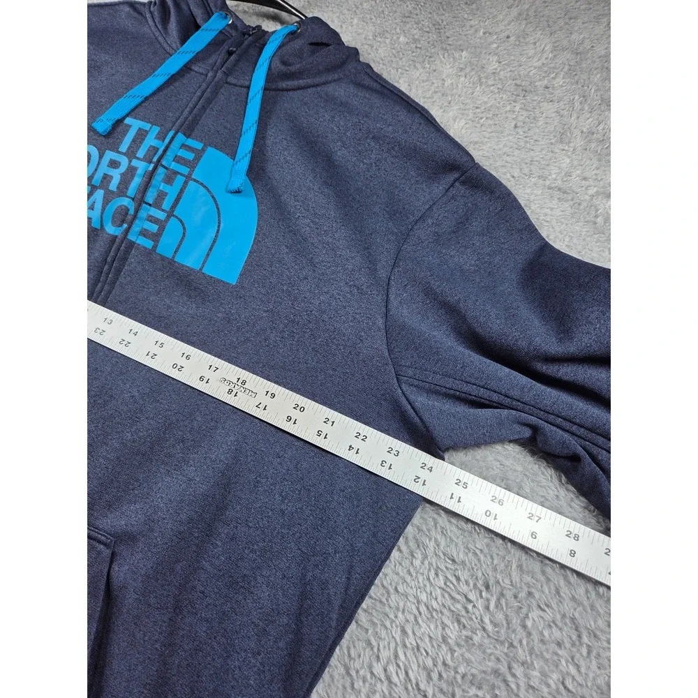 The North Face Full Zip Hoodie XL Navy Blue Mens Fleece Lined Thumbhole Logo